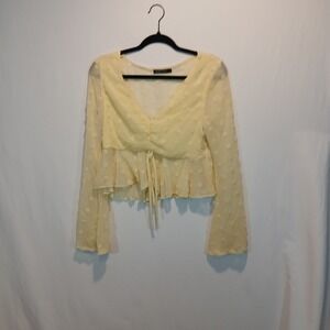 Double Crazy sz M crop blouse retro romantic 60s 70s 90s coquette fairy flirty